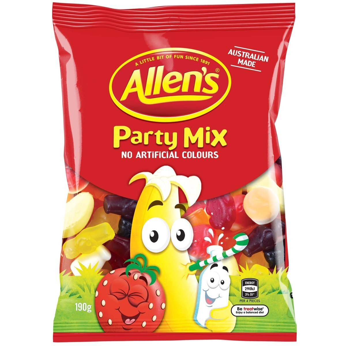 Allens Party Mix Confectionery, lollies 190g BULK BUY - 12 Packs