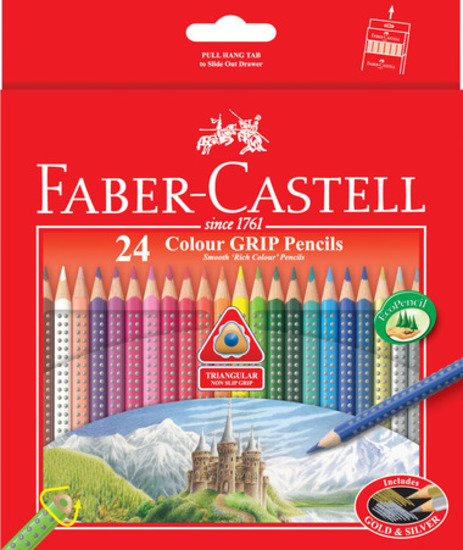 Faber-Castell Dot Grip Triangular Colour Pencils - 24 Pack - Faber Castell