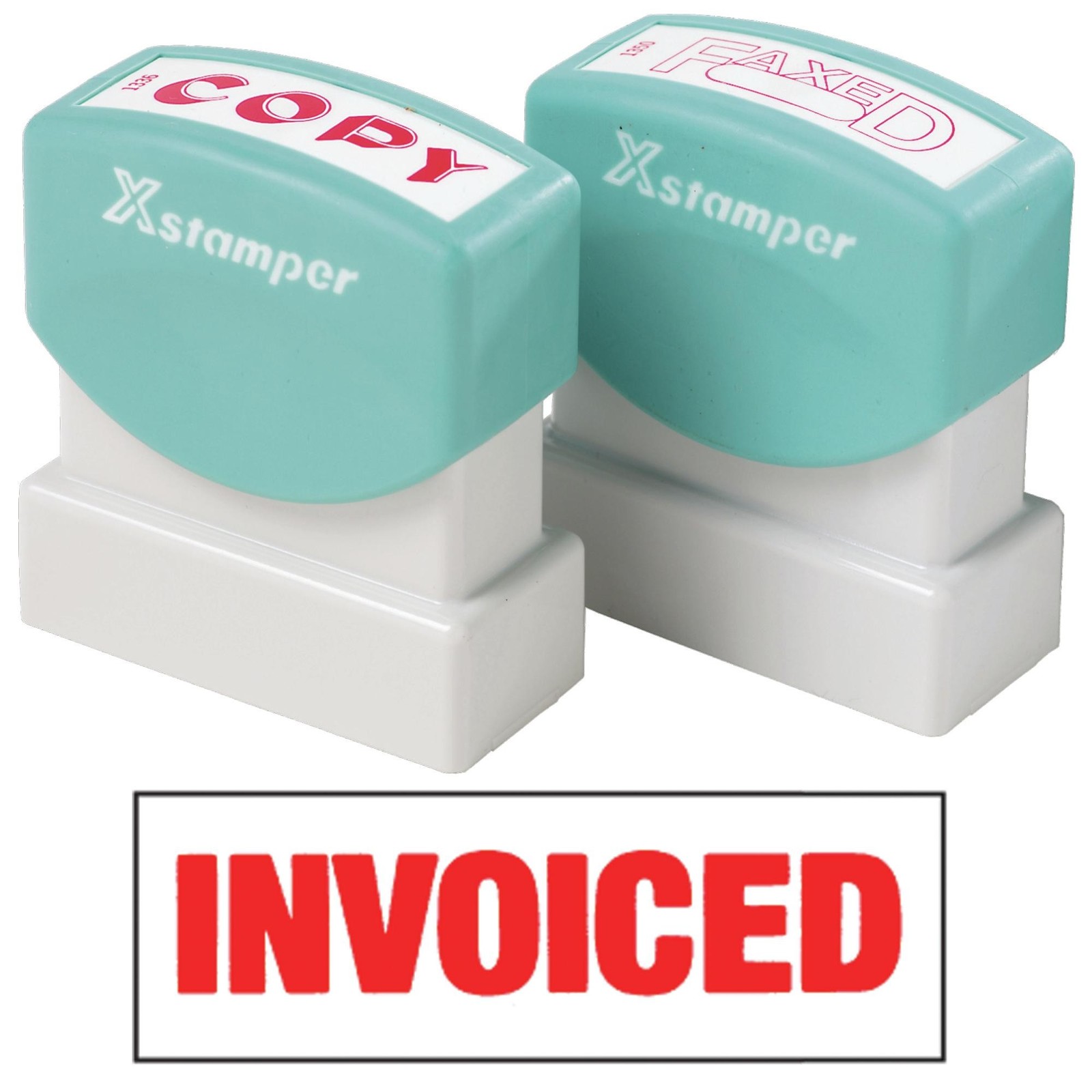 X Stamper Self Inking Ink Stamp Invoiced Red Pre Inked Re Inkable Up To 100000 Impressions 1532 5078