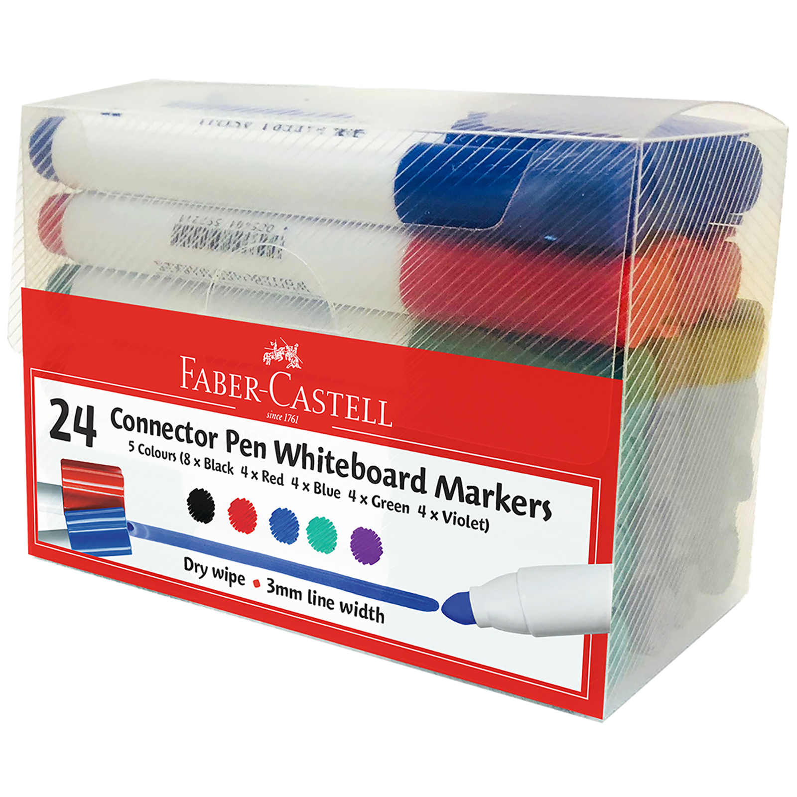 FaberCastell Whiteboard Markers Connector Assorted Pack 24 Pack