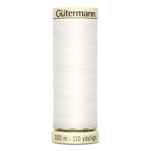 Gutermann Sew-All Thread 100% Polyester Sewing Thread 100m - White 800