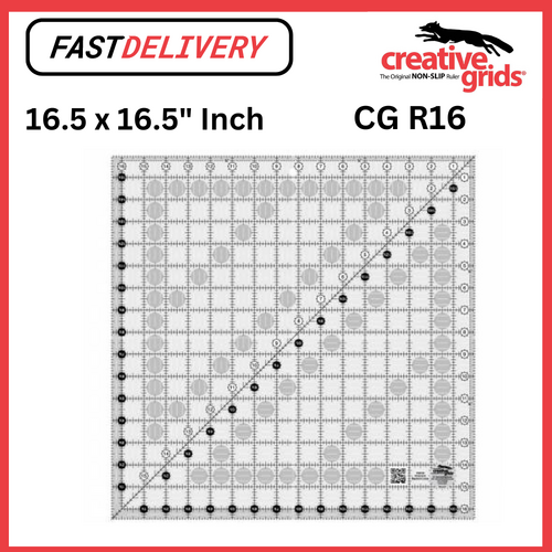 Creative Grids Quilt Ruler 16.5 x 16.5 Inch Square Non-Slip Quilt Ruler Sewing Quilting Crafts - CG R16