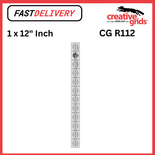 Creative Grids Quilt Ruler 1 x 12 Inch Rectangle Non Slip Quilt Ruler Sewing Quilting Crafts - CG R112