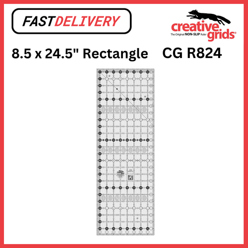Creative Grids Quilt Ruler 8.5 x 24.5 Inch Rectangle Non Slip Quilt Ruler Sewing Quilting Crafts - CG R824