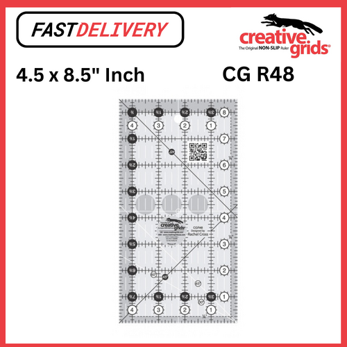 Creative Grids Quilt Ruler 4.5 x 8.5 Inch Rectangle Non Slip Quilt Ruler Sewing Quilting Crafts - CG R48