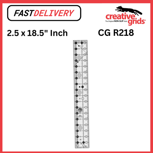 Creative Grids Quilt Ruler 2.5 x 18.5 Inch Rectangle Non Slip Quilt Ruler Sewing Quilting Crafts - CG R218