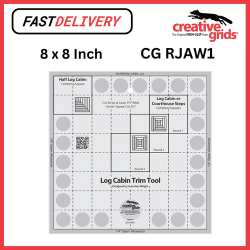 Creative Grids Log Cabin Trim Tool 8 x 8 Inch Sewing Quilting Crafts - CG RJAW1