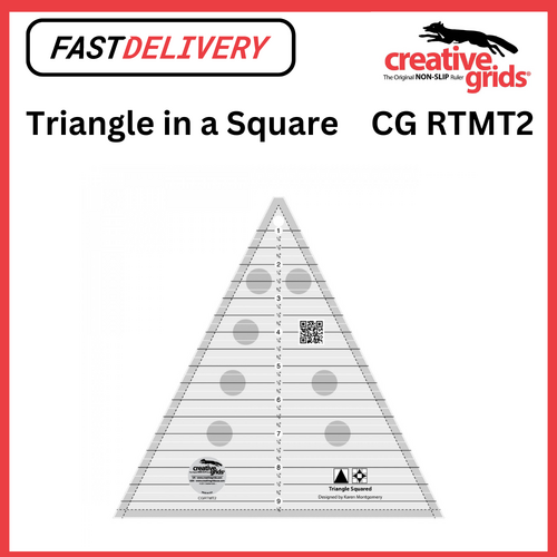 Creative Grids 9" Inch Triangle in a Square Ruler For Cutting Triangle Square Blocks Non Slip Quilt Ruler Sewing Quilting Crafts - CG RTMT2 