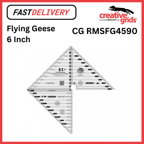 Creative Grids Multi-Size 6in Flying Geese 45/90 Degree Ruler Sewing Quilting Crafts - CG RMSFG4590 