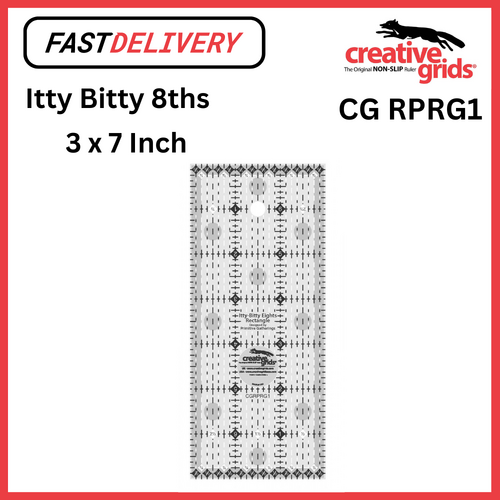 Creative Grids Itty-Bitty Eights Rectangle 3 x 7 inch Ruler Sewing Quilting Crafts - CG RPRG1 