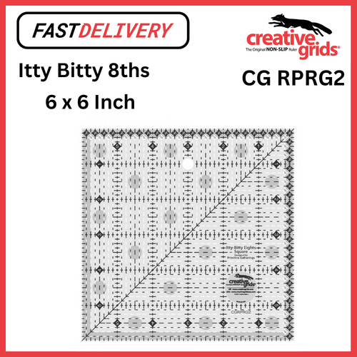 Creative Grids Itty-Bitty 8ths Square 6 x 6 inch Ruler Sewing Quilting Crafts - CG RPRG2