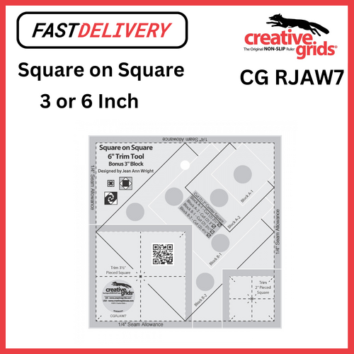 Creative Grids Square on Square 6 Inch Trim Tool Sewing Quilting Crafts - CG RJAW7  