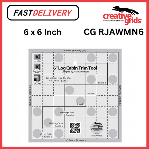 Creative Grids Log Cabin Trim Tool 6 x 6 Inch Sewing Quilting Crafts - CG RJAWMN6 