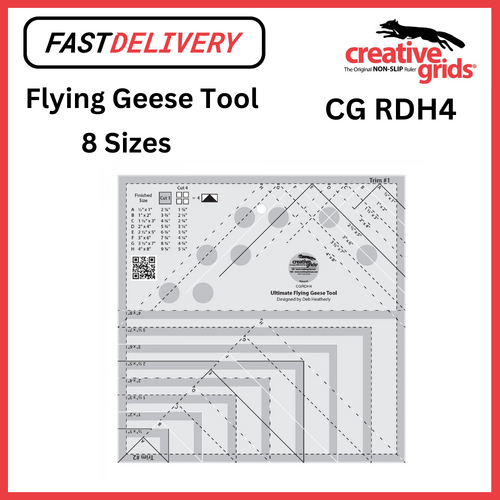 Creative Grids Ultimate Flying Geese Template Ruler Non Slip Quilt Ruler Sewing Quilting Crafts - CG RDH4 