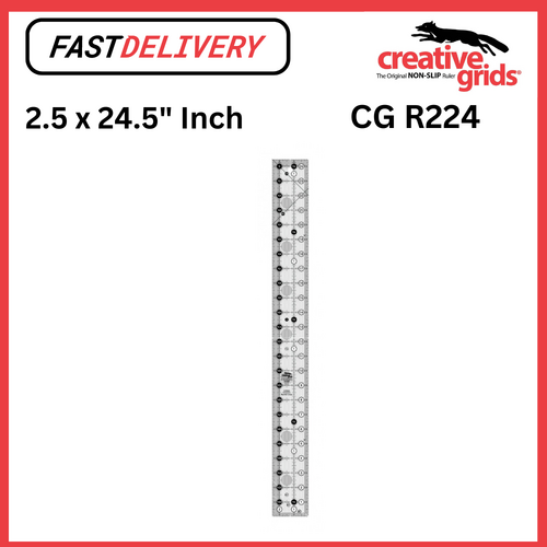 Creative Grids Quilt Ruler 2.5 x 24.5 Inch Rectangle Non Slip Quilt Ruler Sewing Quilting Crafts - CG R224