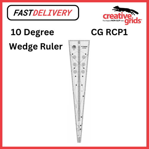 Creative Grids 10 Degree Wedge Ruler 22 Inches Long Create Circles Non Slip Quilt Ruler Sewing Quilting Crafts - CG RCP1