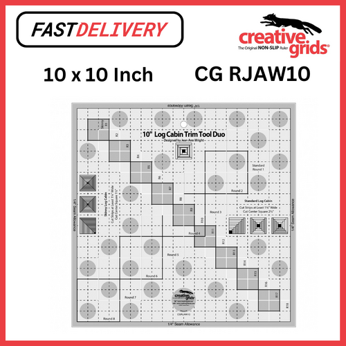 Creative Grids 10 x 10 inch Log Cabin Trim Tool Duo Sewing Quilting Crafts - CG RJAW10 
