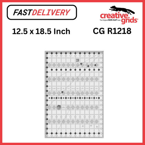 Creative Grids Quilt Ruler 12.5 x 18.5 Inch Inch Non Slip Quilt Ruler Sewing Quilting Crafts - CG R1218