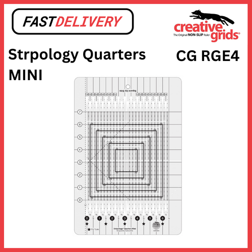 Creative Grids Stripology Quarters Mini Ruler 8.5 x 12.5 Inch Sewing Quilting Crafts - CG RGE4
