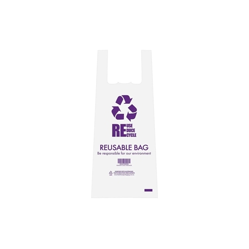 Plastic Reusable Carry Bags EXTRA LARGE - 500 Bags
