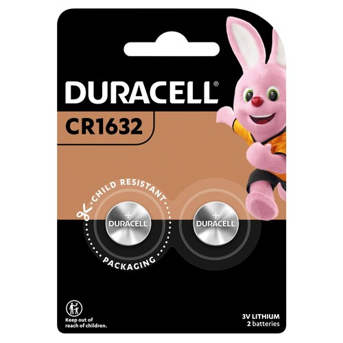 Duracel CR1632 Lithium Coin Button Battery Batteries 2 Pack - 5016110