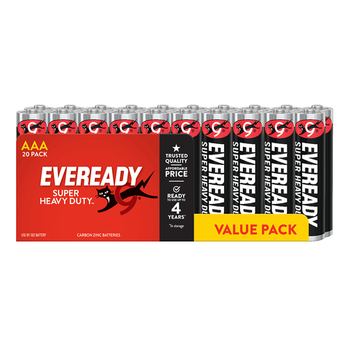 Eveready AAA Super Heavy Duty Battery Pack Black 20 Pack - E301028600