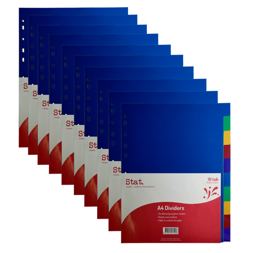 Stat Tab Dividers A4 PP 10 Tabs 47125 - 10 Pack