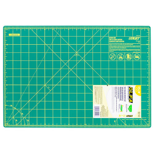 Olfa Cutting Mat Single Sided Small 30cm x 45cm (12x18in) Crafts & Sewing Green - OL4124