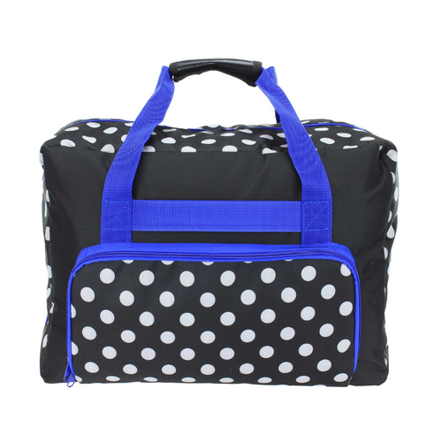 BIRCH Sewing Machine Bag, Craft, Tote, Storage Bag Black With Dots & Blue Handle - 007051