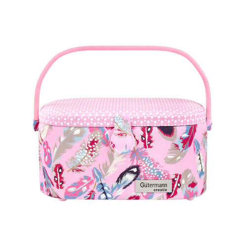 Gutermann X Birch Portofino Sewing Storage Basket Medium 010990 - Feather Pink