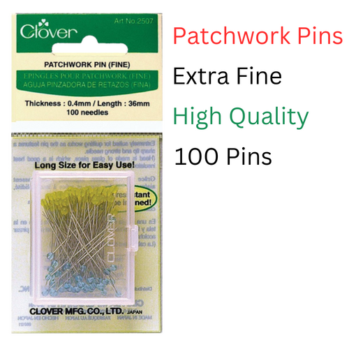 Clover Patchwork Pins Fine 100 Pins Per Pack Size 0.40 x 36mm - 2507