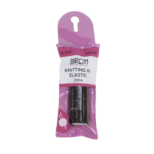 Birch 200m Knitting Elastic 031008 - Black