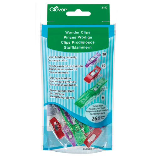 CLOVER Wonder Clips Variety Pack Small 26 Pack Art No. 3190 - Assorted