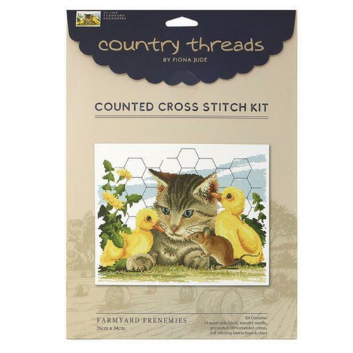 Country Threads FARMYARD FRENEMIES Counted Cross Stitch Kit 26x34cm - FJ-1096