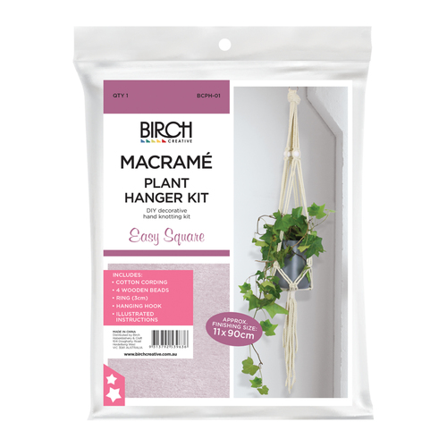 Macrame Plant Flower Pot Planter Hanger Kit Easy Sqaure - BCPH01