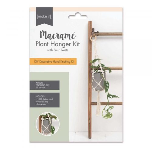 Macrame Plant Flower Pot Planter Hanger Kit with Four Twists - 141325-CREAM