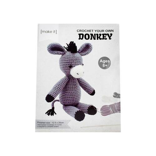 Make It Crochet Your Own Kit 17 x 11 x 11cm, Kids Fun Arts & Crafts - 585265-DONKEY