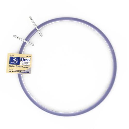 BIRCH Spring Tension Embroidery Hoop Plastic Round 177mm 042208 - Blue