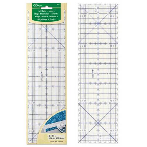 Clover Hot Large Hemmer Ruler Pressing Tool 4" x 14" Quilting Sewing Craft DIY - 7814