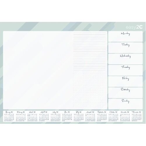 2025 Allen's EsE-2C Calendar - Easy to See Desk Pad Week To View 600x420mm With Calendar