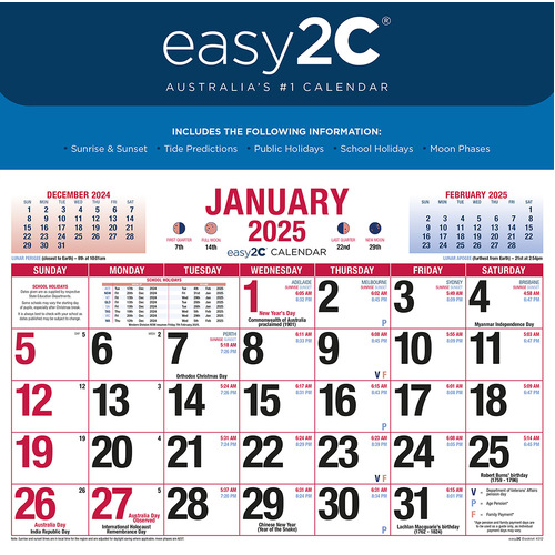 2025 Allen's EsE-2C Magnetic Calendar - Easy to See 210 x 233mm Month To View