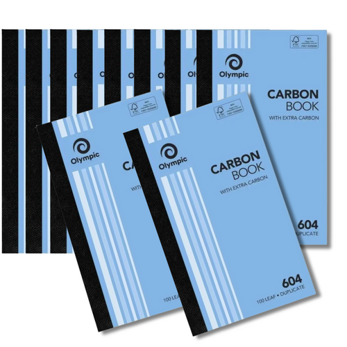 Olympic 604 Carbon Book 200 X 125mm Duplicate 100 Pages 83820 - 10 Pack