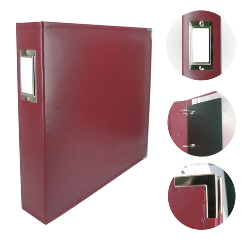 Couture Creations Classic Superior Leather D-Ring Album CO728145 - Wine Red