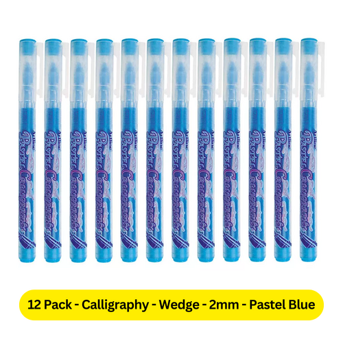 Artline Calligraphy Pen Pastel Colour Wedge Tip 2.0mm PASTEL BLUE 125303 - 12 Pack