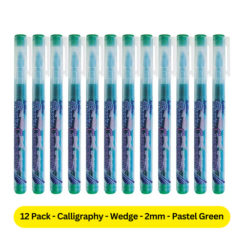 Artline Calligraphy Pen Pastel Colour Wedge Tip 2.0mm PASTEL GREEN 125304 - 12 Pack