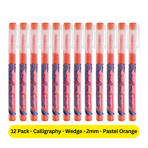 Artline Calligraphy Pen Pastel Colour Wedge Tip 2.0mm PASTEL ORANGE 125305 - 12 Pack