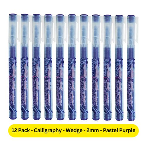 Artline Calligraphy Pen Pastel Colour Wedge Tip 2.0mm PASTEL PURPLE 125306 - 12 Pack