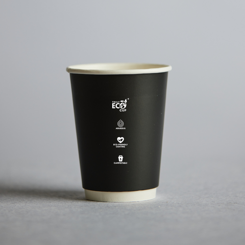 Truly Eco Double Wall Coffee Cup Black 12oz - Carton 500