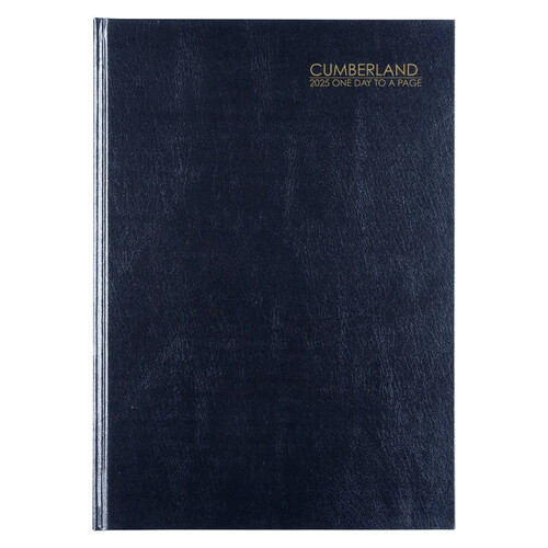 2025 Cumberland A5 Diary Day to Page Casebound 51ECBL25 - Blue