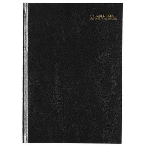 2025 Cumberland A5 Diary Week To View 57ECBK25 - Black